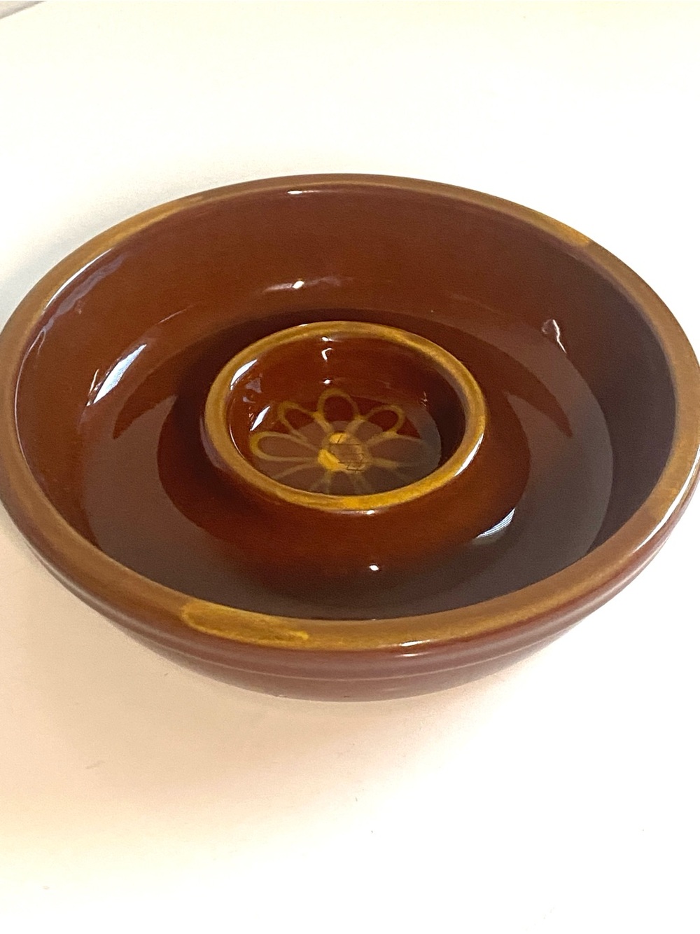 Williams Sonoma Brown Ceramic Chip & Dip Bowl made in Portugal